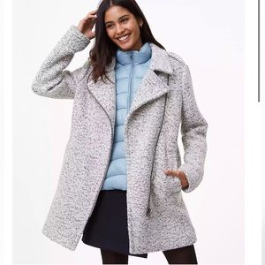 Loft Women’s Marled Moto Coat Grey Size XL